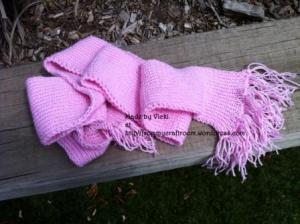 Pink rib scarf